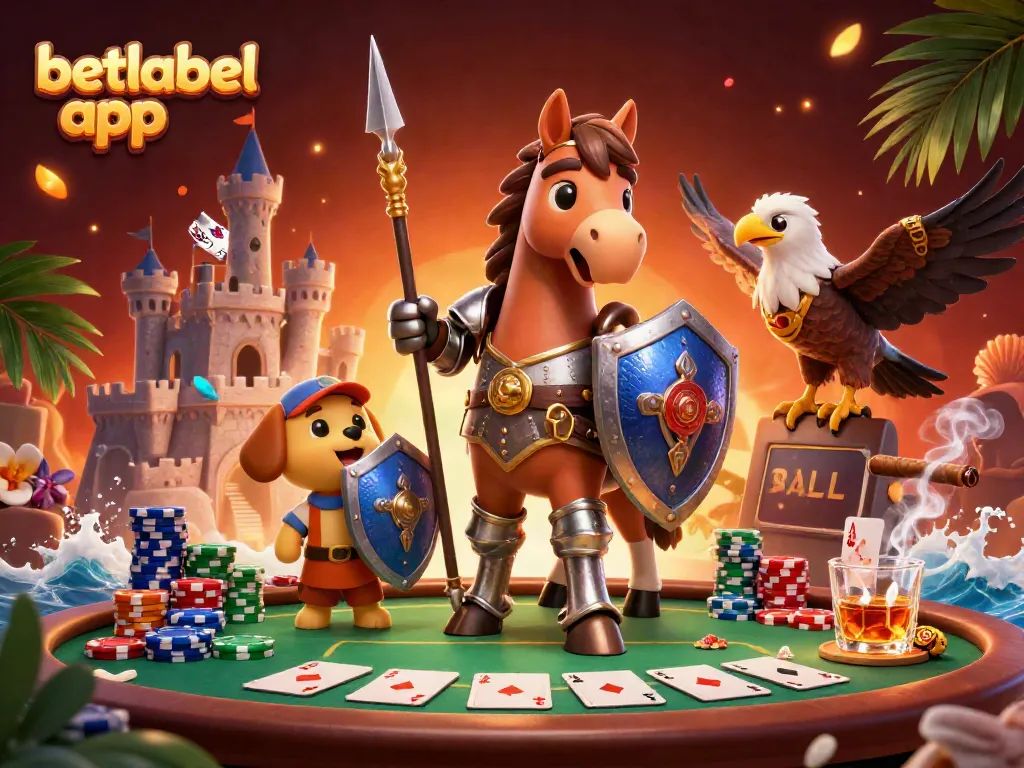 Experience the excitement of the betlabel app in a vibrant 3D casino scene.
